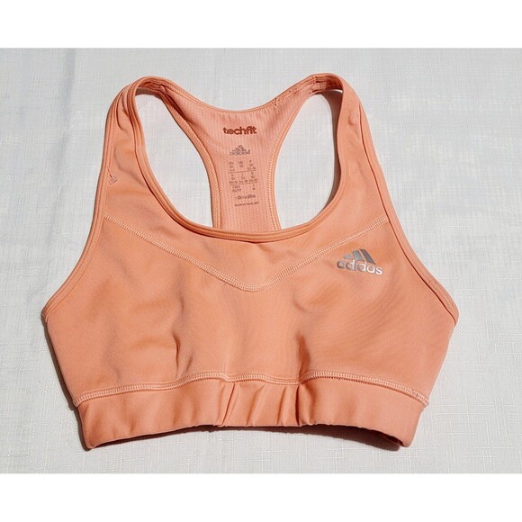 adidas Tops - Adidas women's size XS Top Climate Racerback Sports Bras Orange Logo-Print